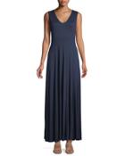 V-neck Sleeveless Maxi Jersey Dress