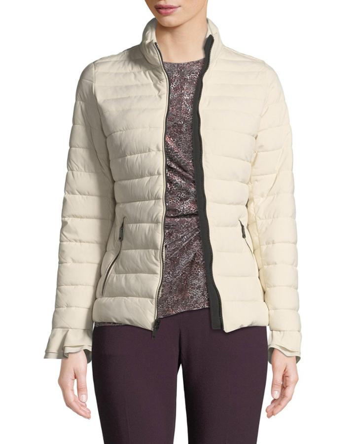Ruffle-cuff Packable Jacket