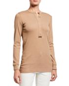 Ribbed Monili-beaded Henley