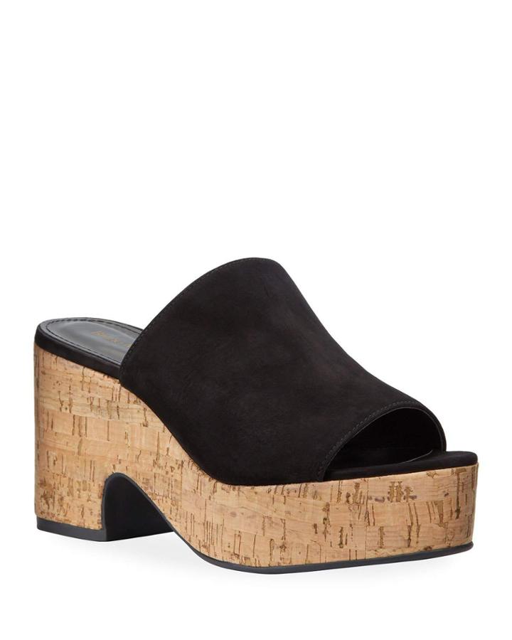 Donna Nubuck Cork-wedge Platform