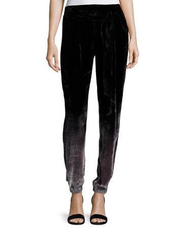 Ciarra Velvet Ombre Pants, Black/gray