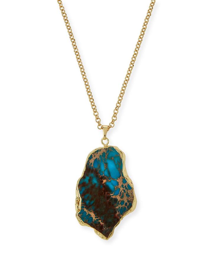 Jasper Long Pendant Necklace