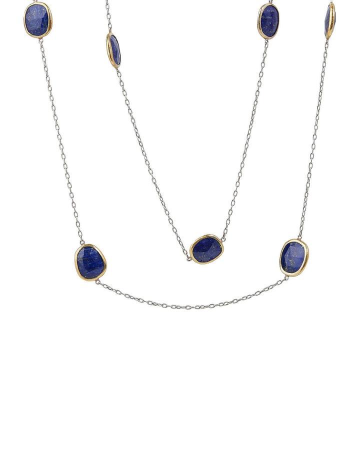 Organic Elements Long Lapis Necklace,