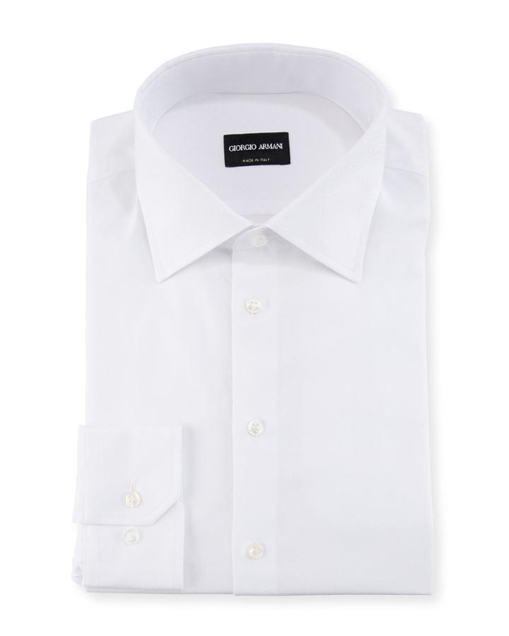 White-on-white Diamond Barrel-cuff Dress