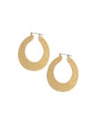 Glitter Oval-hoop Earrings, Gold
