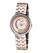 Swiss Quartz Vittorio Two Tone Diamond Stainless Steel Bracelet Watch