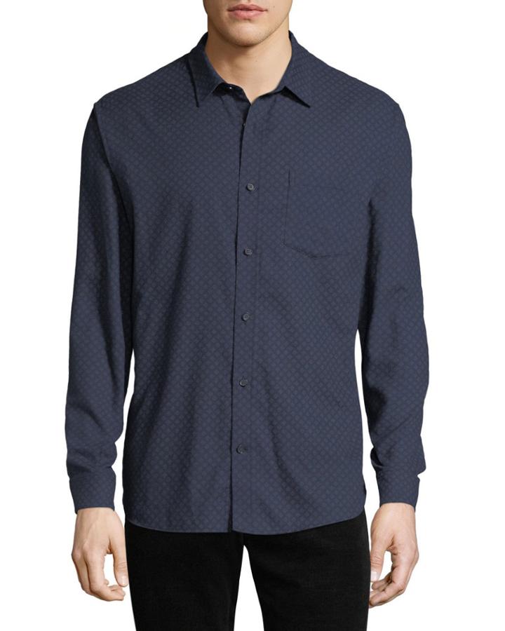 Men's Square-print Button-down