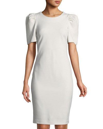 Puff-sleeve Striped