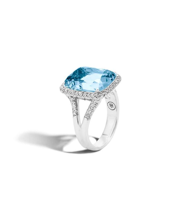 Classic Chain Topaz & Diamond Pave Ring,
