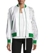 Zip-front Sports Bomber Jacket With