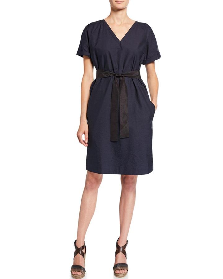 Pullover Cotton Tie Dress