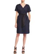 Pullover Cotton Tie Dress