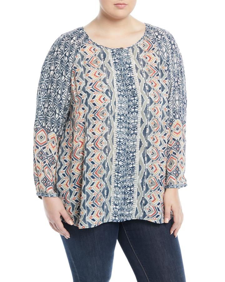 Surfside Split-neck Ikat Blouse,