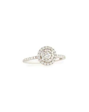 18k White Gold Diamond Bouquets Engagement Ring,