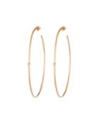 14k Rose Gold Diamond-bezel Hoop Earrings