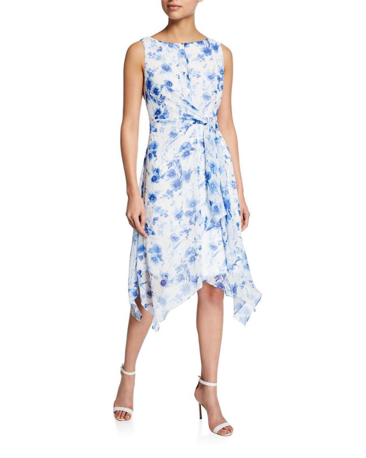 Floral-print Asymmetrical Dress