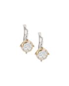 14k Two-tone Diamond Drop Earrings