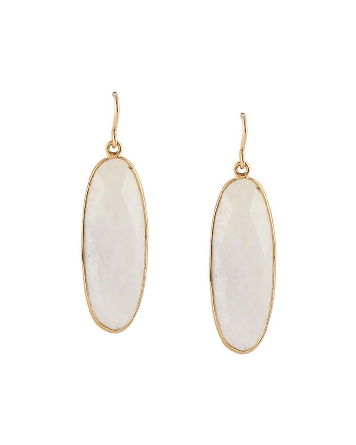 Moonstone Oval Drop Earrings