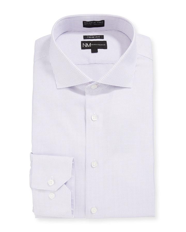 Men's Trim-fit Non-iron Textured Solid Dress