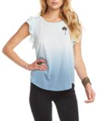 Palm-print Ruffle-sleeve Tee