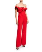 Miller Ruffle-trim Off-the-shoulder Jumpsuit