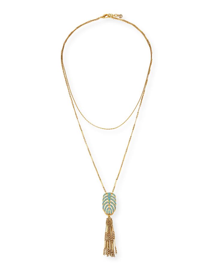 Hibiscus Tassel Pendant Necklace