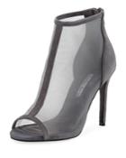 Court Mesh Peep-toe Booties
