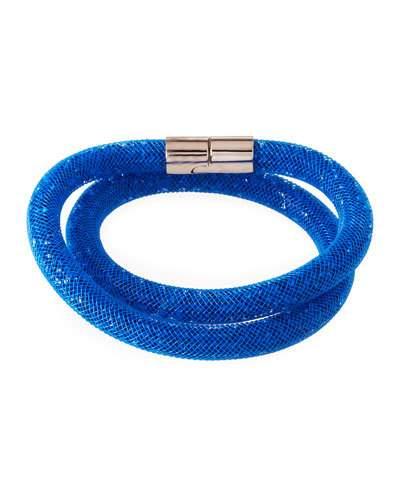 Stardust Convertible Crystal Mesh Bracelet/choker, Capri Blue,
