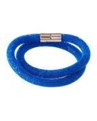 Stardust Convertible Crystal Mesh Bracelet/choker, Capri Blue,