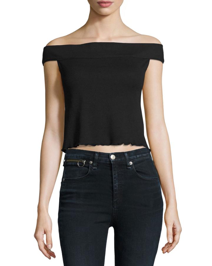 Thermal Off-the-shoulder Crop Top