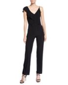 Ruffle-trimmed Jersey Jumpsuit