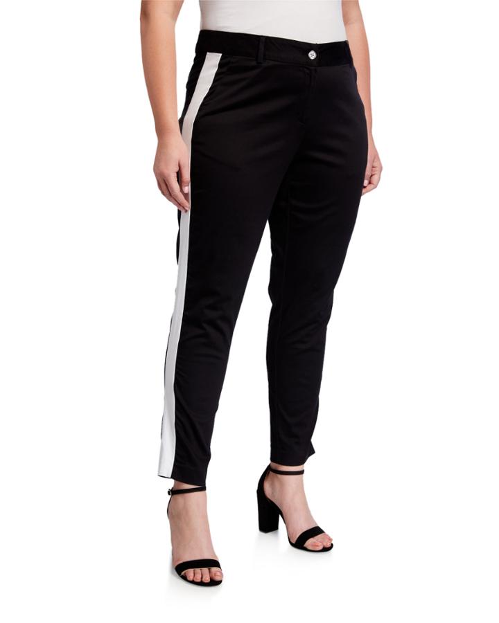 Plus Size Miranda Striped Ankle Pants