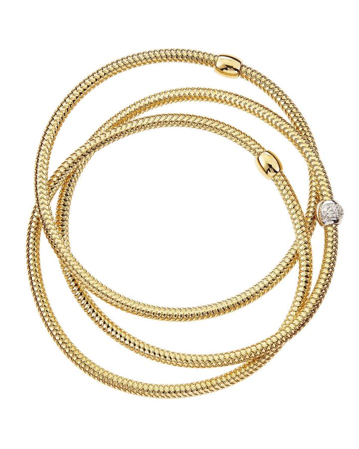 18k Yellow Gold Primavera Diamond Triple Row