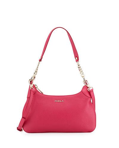 Julia Chain Small Leather Hobo Bag