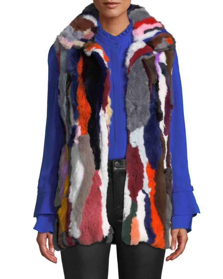 Multicolored Rabbit-fur Vest