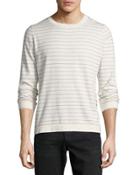 Nautical-stripe Crewneck Sweater, Oat/lead
