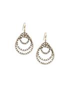 Wire-wrapped Crystal Muli-circle Drop Earrings