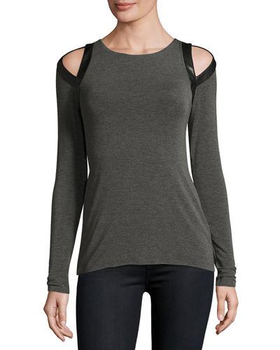 Cold-shoulder Long-sleeve Top