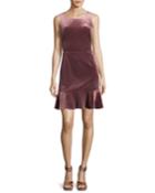 Tiffany Round-neck Sleeveless Velvet Dress