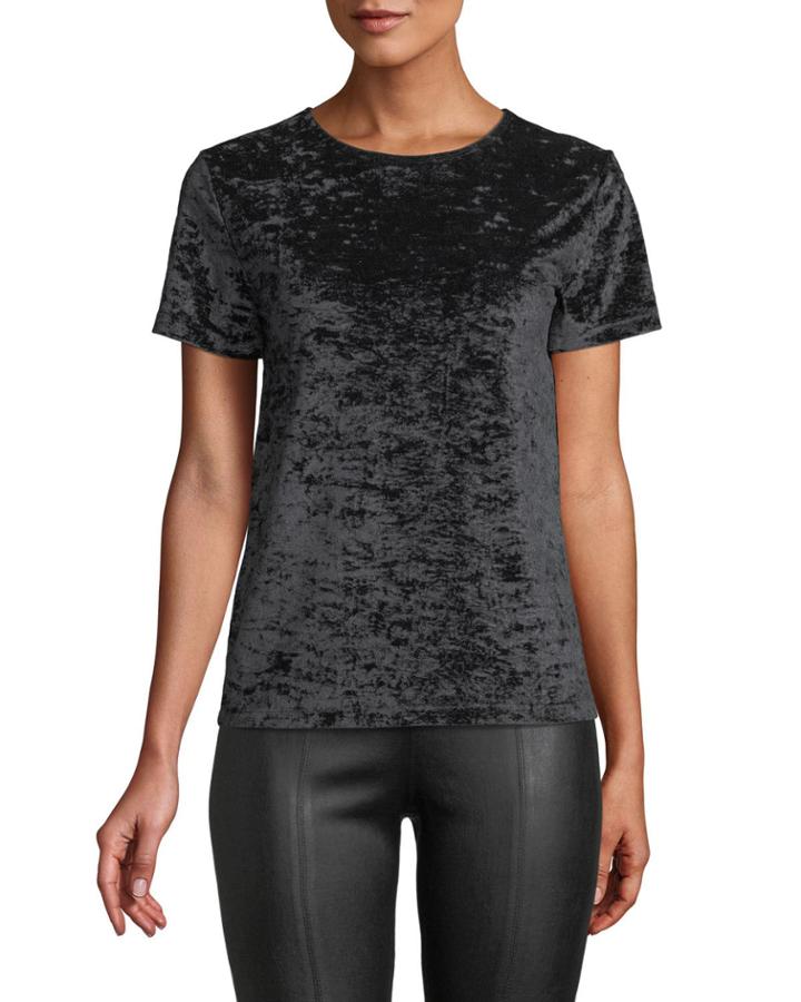 Velvet Crewneck Short-sleeve Easy Tee