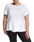 Joy Short-sleeve Peplum Shirt,