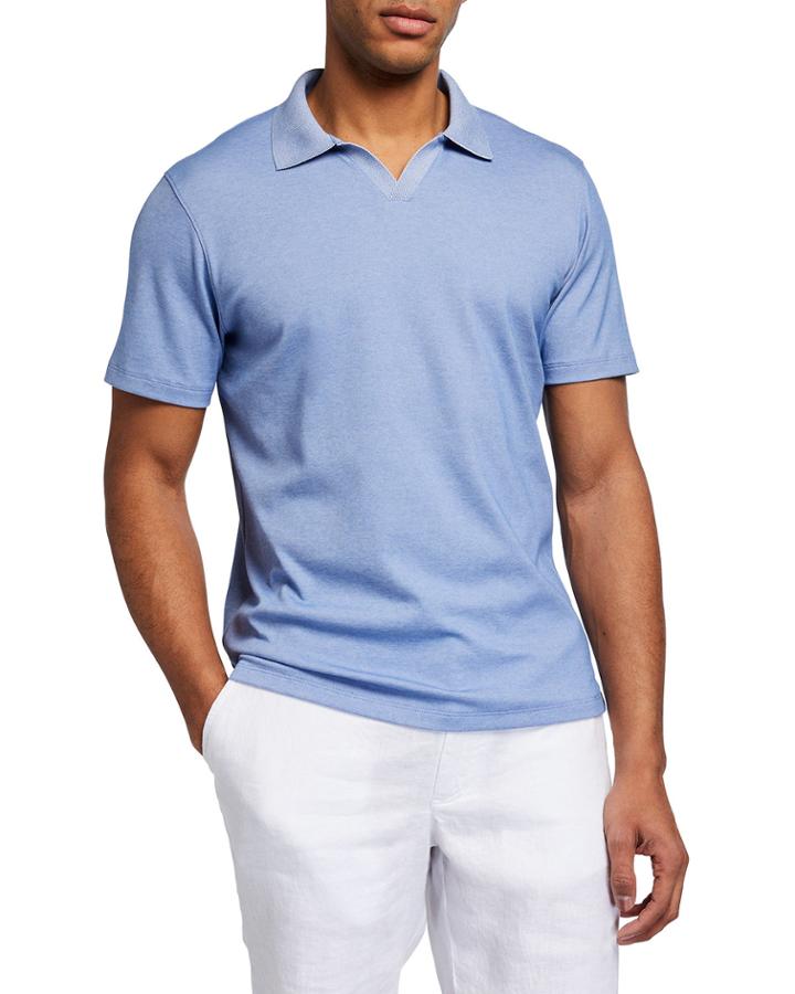 Men's Short-sleeve Johnny Collar Polo