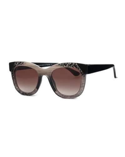 Limited Edition Chromaty Square Sunglasses, Gray Pattern