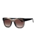 Limited Edition Chromaty Square Sunglasses, Gray Pattern