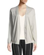 Button-front Cotton Cardigan