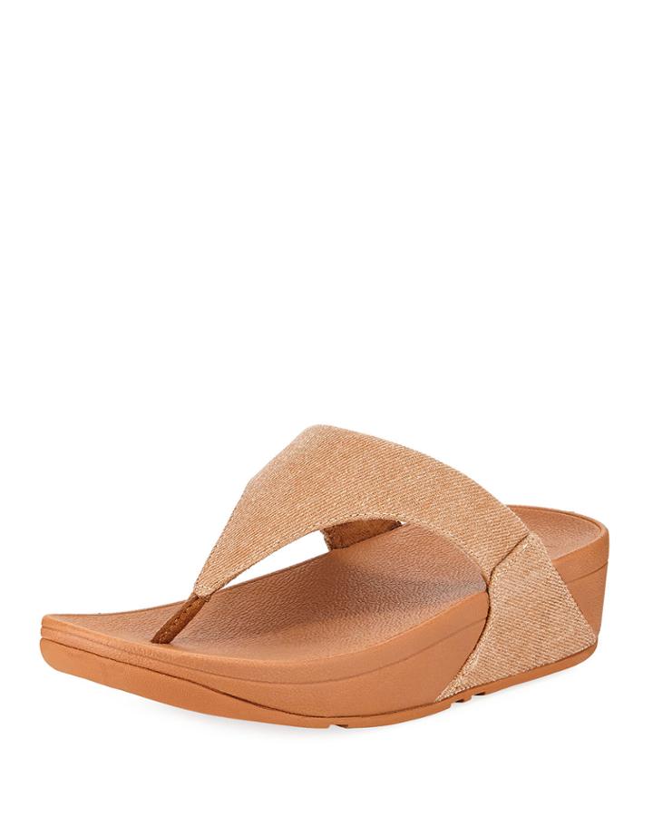 Lulu Denim Platform Toe Post Thong