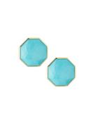 18k Rocky Candy&reg; Turquoise Octagon Earrings, Clip-on