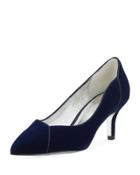 Havana Velvet Point-toe Kitten-heel Pump