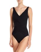 Lattice Surplice-neck One-piece
