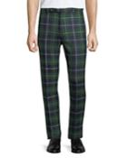 Men's Tartan Plaid Side-strip Cropped Pants